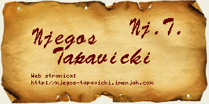 Njegoš Tapavički vizit kartica